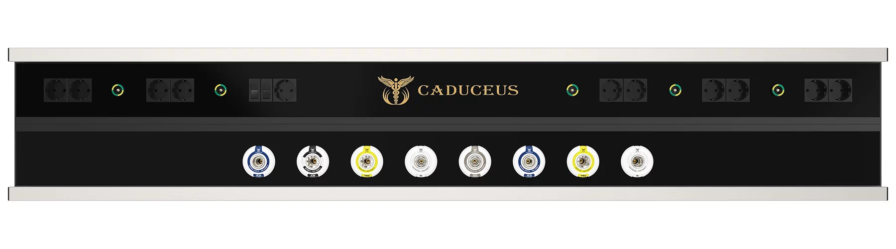 Световая медицинская консоль CADUCEUS CN3-2. Цвет: черный корпус, черная глянцевая панель