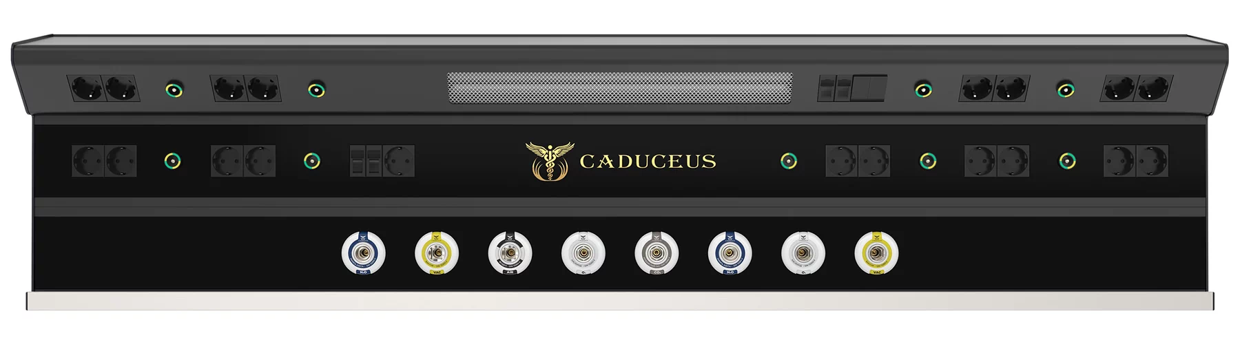 Световая медицинская консоль CADUCEUS CN4. Цвет: черный корпус, черная глянцевая панель