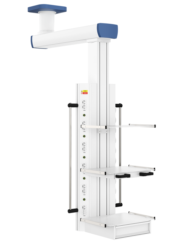 Потолочная одноплечевая вертикальная медицинская консоль CADUCEUS C1-V