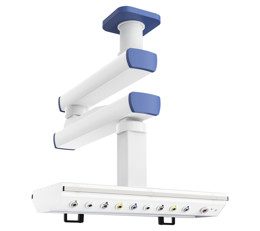 Потолочная двухплечевая медицинская консоль CADUCEUS C2E-A