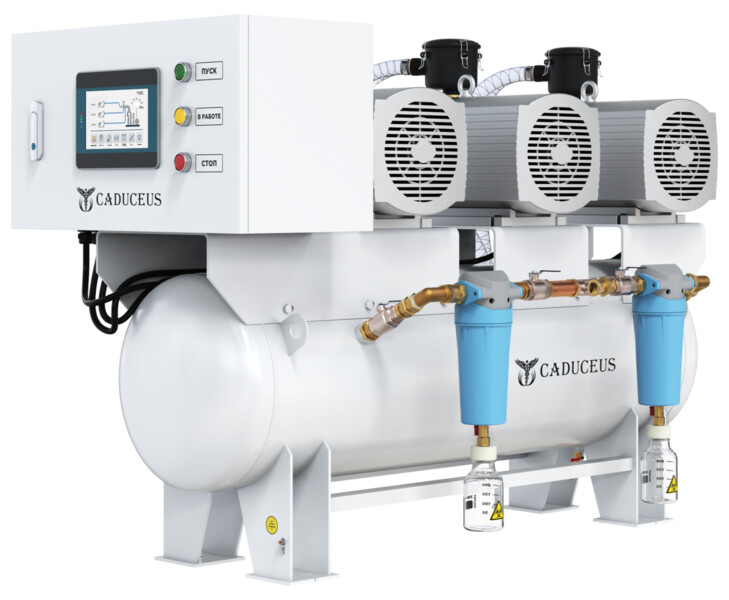 Вакуумная станция CADUCEUS MiniVAC 3/16 с 3 масляными насосами