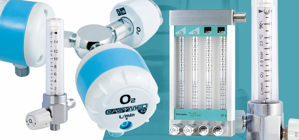 Расходомеры в составе медицинских настенных консолей CADUCEUS | Medical Wall Console Flowmeters CADUCEUS